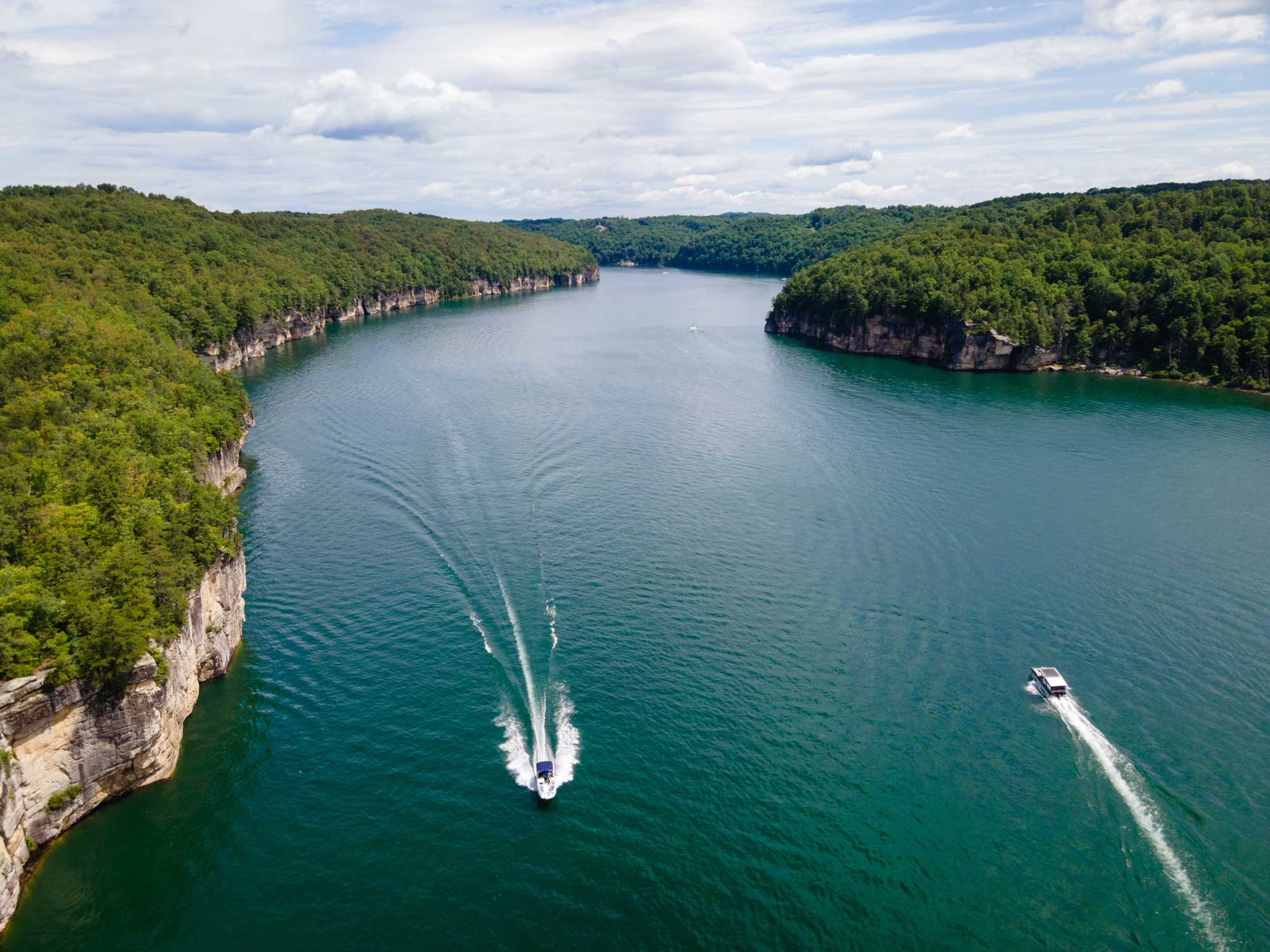 Aerial View of Long Point Peninsula at Summersville Lake, West Virginia